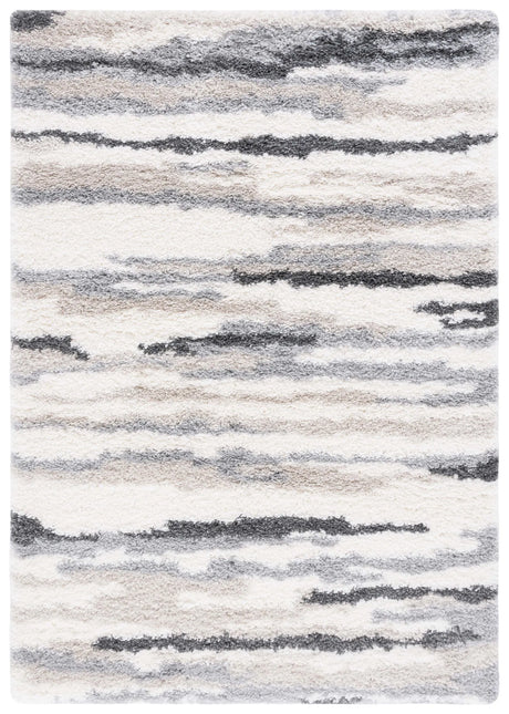 Safavieh Fontana Shag  800 4'-0" x 6'-0" Rug in Ivory / Grey