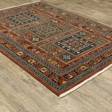Oriental Weavers Sphinx Lilihan 002C6 Red/ Multi Rugs - angle detail