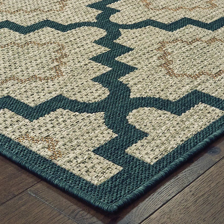 Oriental Weavers Sphinx Latitude 804I Grey / Blue Rugs - corner detail