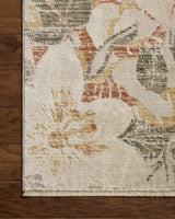 Loloi Eileen ELE-01 Transitional Power Loomed Natural, Sunrise Rug - corner on wood