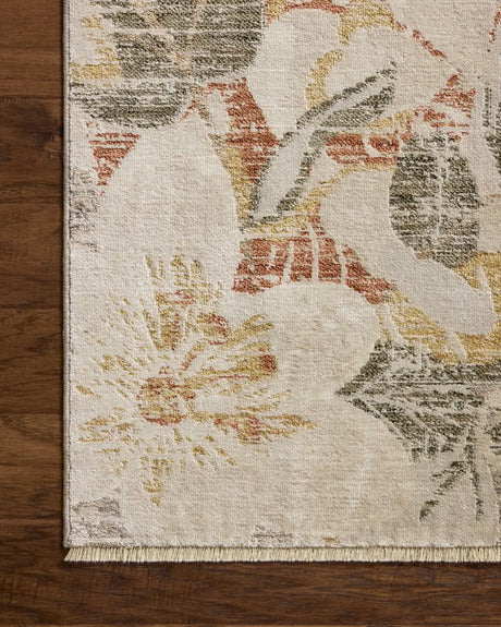 Loloi Eileen ELE-01 Transitional Power Loomed Natural, Sunrise Rug - corner on wood