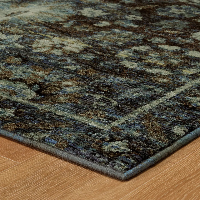 Oriental Weavers Sphinx Andorra 7124A Navy/Blue Rugs - corner detail