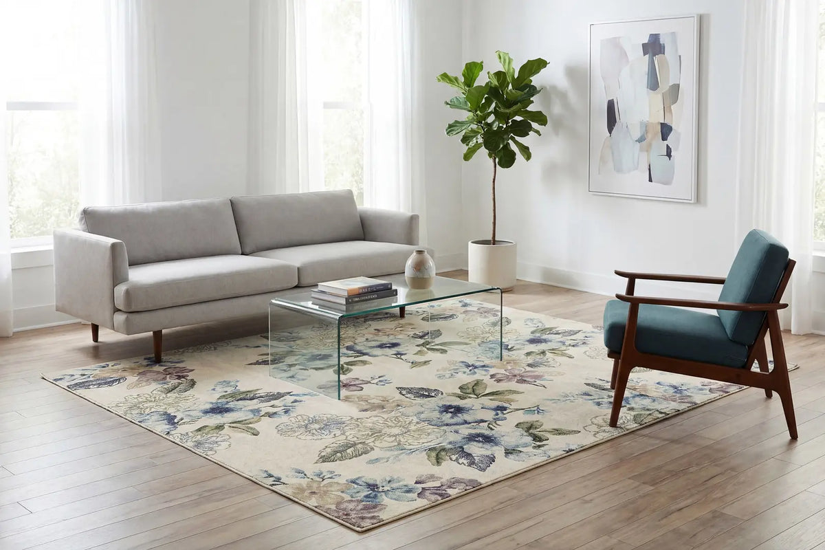 Dynamic Rugs Eclipse 63322 Cream Blue Rugs - Room