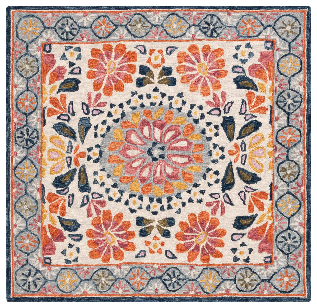 Safavieh Blossom 6'-0" x 6'-0" Rug in Ivory / Red