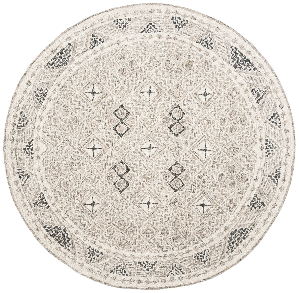 Safavieh Micro-Loop 5'-0" x 5'-0" Rug in Grey / Ivory