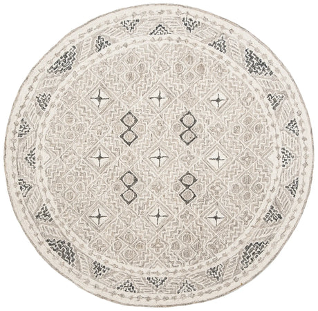 Safavieh Micro-Loop 5'-0" x 5'-0" Rug in Grey / Ivory
