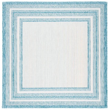 Safavieh Courtyard 6'-7" x 6'-7" Rug in Ivory / Aqua