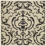 Safavieh Courtyard 6'-7" x 6'-7" Rug in Sand / Black