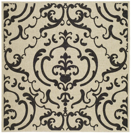 Safavieh Courtyard 6'-7" x 6'-7" Rug in Sand / Black