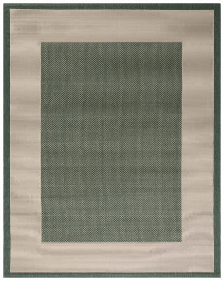 Safavieh Courtyard 10'-0" x 14'-0" Rug in Dark Green / Beige