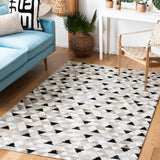 Safavieh Studio Leather 4'-0" x 6'-0" Rug in Grey / Black