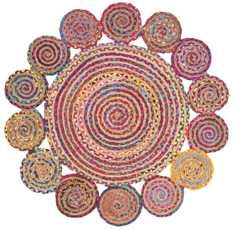 Safavieh Cape Cod 4'-0" x 4'-0" Rug in Red / Multi