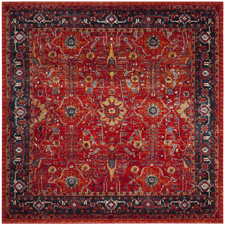 Safavieh Vintage Hamadan 6'-7" x 6'-7" Rug in Orange / Navy