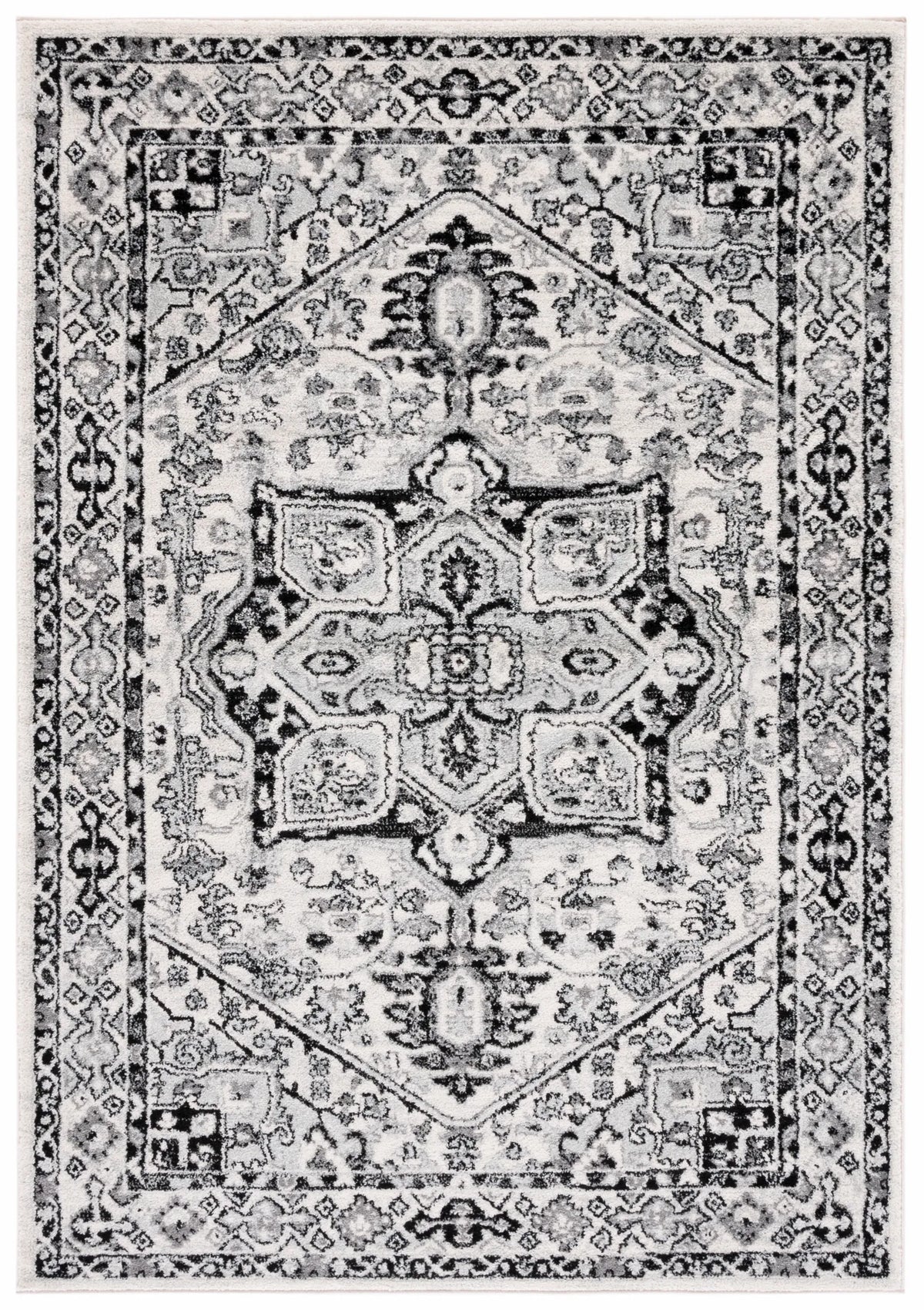 Safavieh Tulum 4'-0" x 6'-0" Rug in Ivory / Black