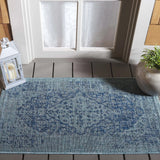 Safavieh Courtyard 2'-0" x 3'-7" Rug in Navy / Aqua