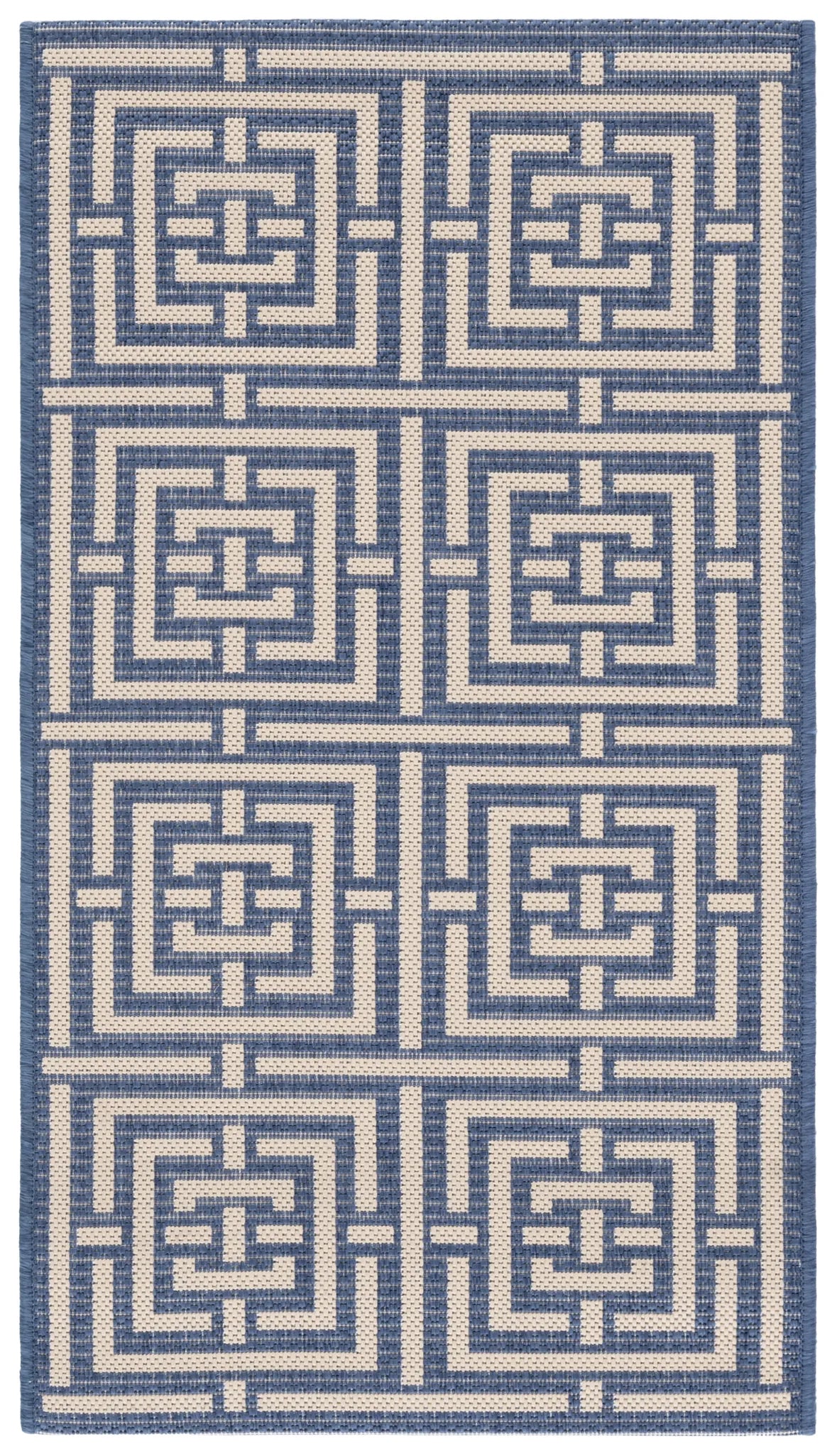 Safavieh Courtyard 2'-0" x 3'-7" Rug in Blue / Bone
