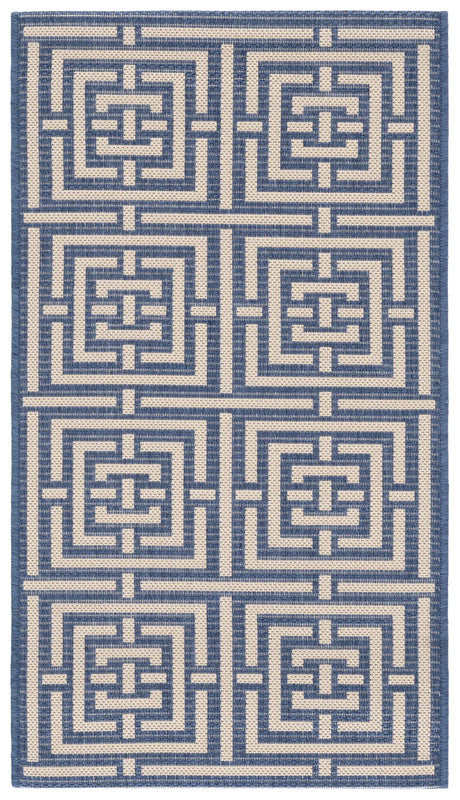 Safavieh Courtyard 2'-0" x 3'-7" Rug in Blue / Bone