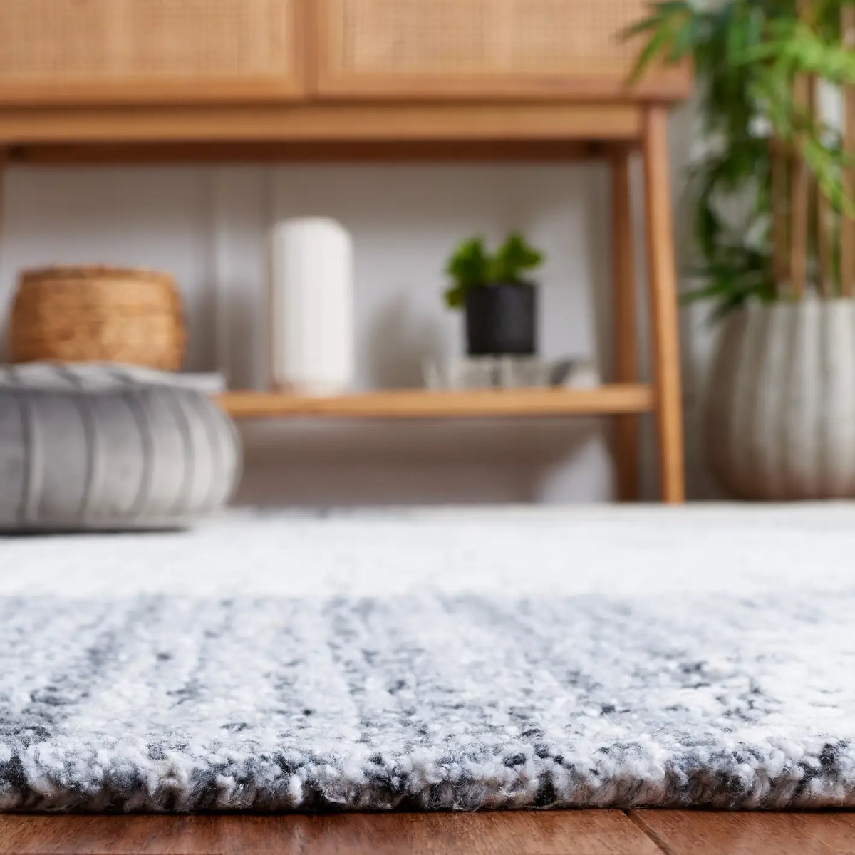 Safavieh Ebony 4'-0" x 6'-0" Rug in Grey / Ivory
