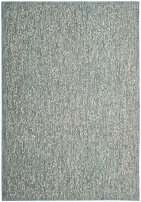 Safavieh Courtyard 5'-3" x 7'-7" Rug in Aqua / Grey