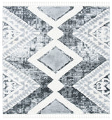 Safavieh Moroccan Tassel Shag 6'-7" x 6'-7" Rug in Grey / Ivory
