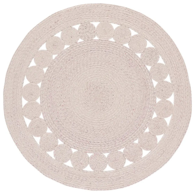 Safavieh Braided 5'-0" x 5'-0" Rug in Pink / Ivory