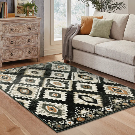 Oriental Weavers Sphinx Georgia 605F0 Charcoal/ Ivory Rugs - room scene