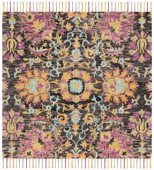 Safavieh Blossom 6'-0" x 6'-0" Rug in Charcoal / Multi