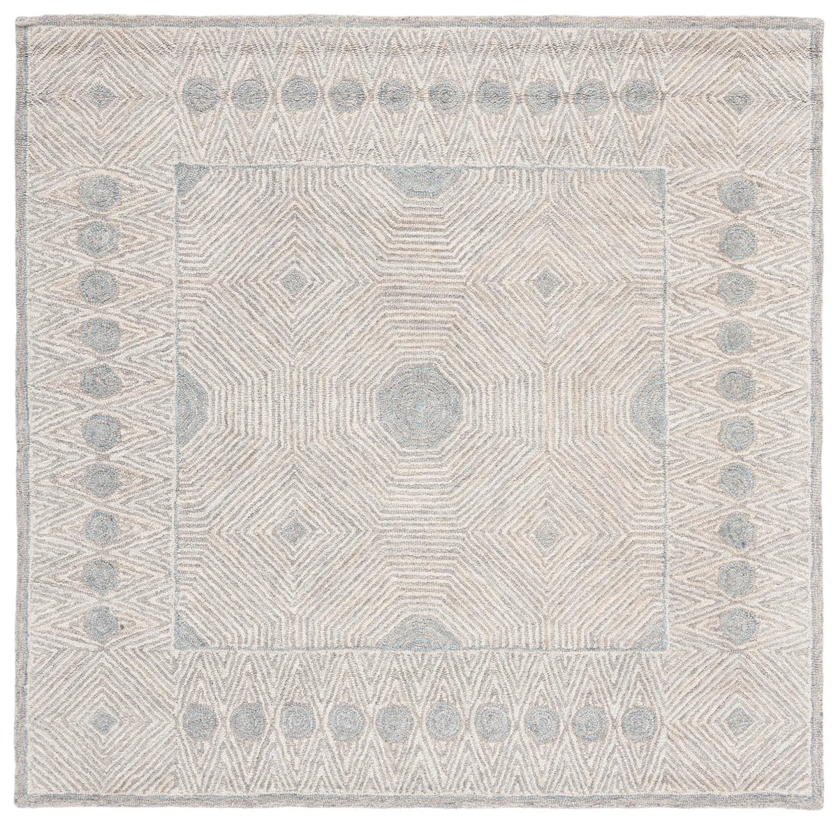 Safavieh Micro-Loop 5'-0" x 5'-0" Rug in Silver / Beige