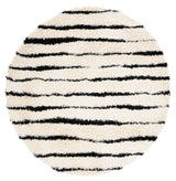 Safavieh Venus Shag 600 6'-7" x 6'-7" Rug in Ivory / Black