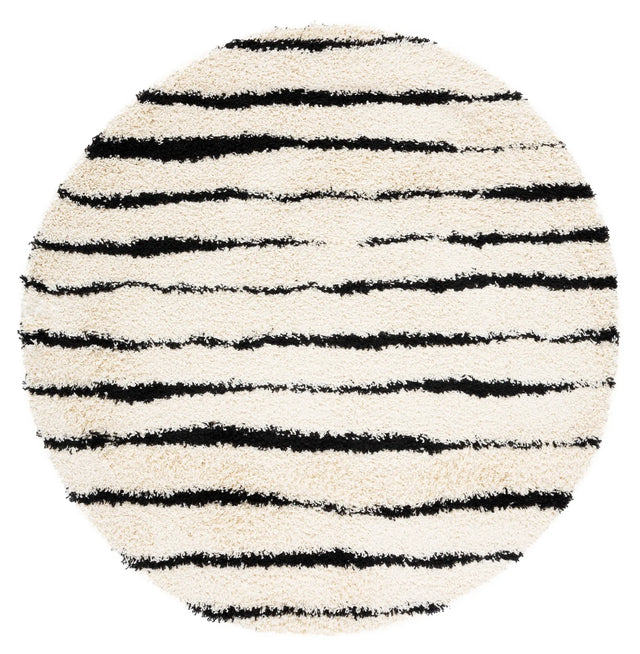 Safavieh Venus Shag 600 6'-7" x 6'-7" Rug in Ivory / Black