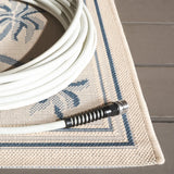 Safavieh Courtyard 4'-0" x 5'-7" Rug in Ivory / Blue