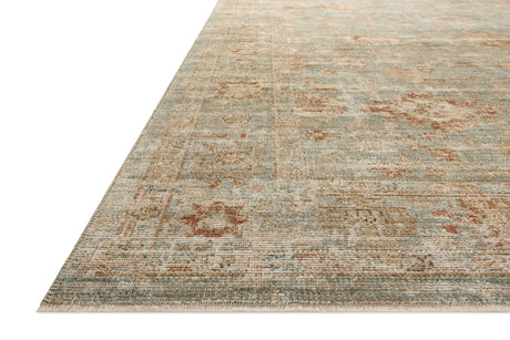 Loloi Heritage Her-06 Aqua/Terracotta Rug - rug corner
