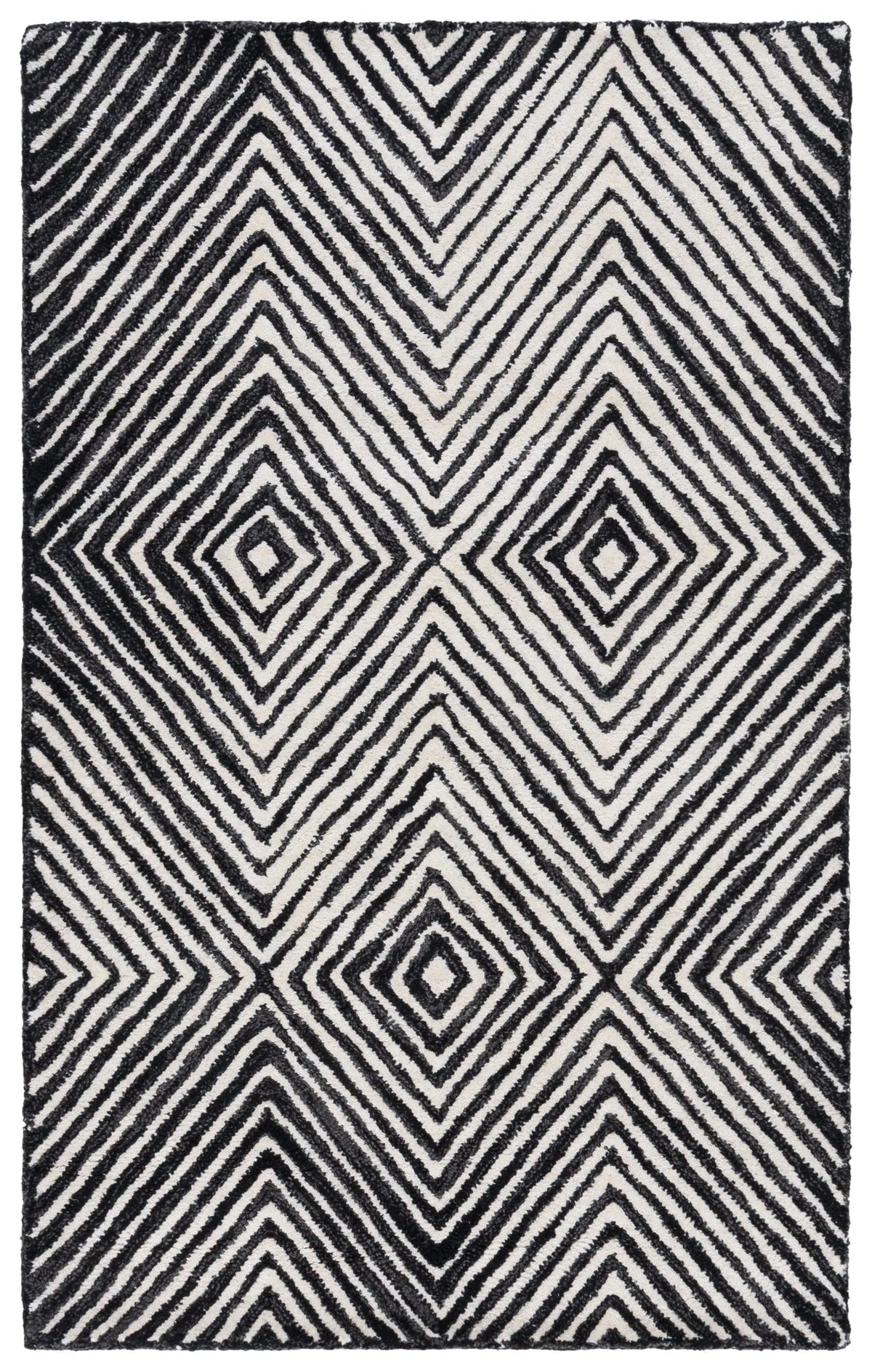 Safavieh Ebony 3'-0" x 5'-0" Rug in Black / Ivory