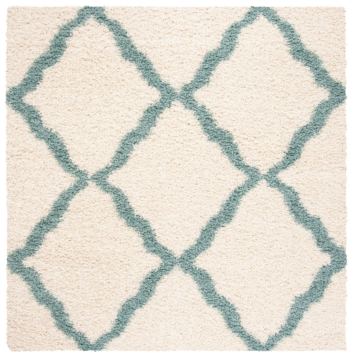 Safavieh Sgd-Dallas Shag 6'-0" x 6'-0" Rug in Ivory / Seafoam