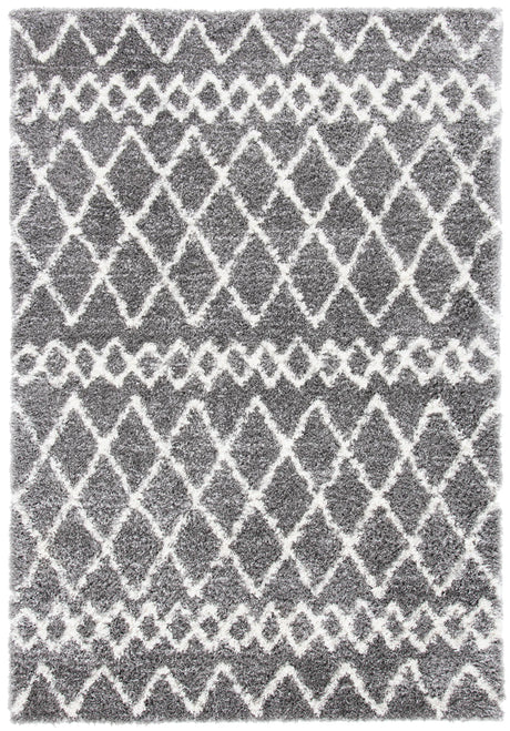 Safavieh Berber Shag 4'-0" x 6'-0" Rug in Grey / Ivory