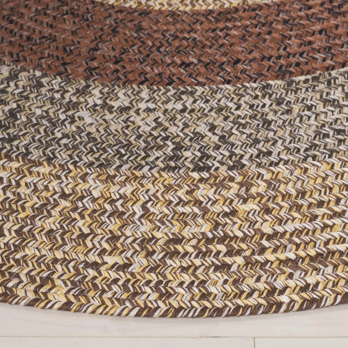 Safavieh Braided 5'-0" x 5'-0" Rug in Brown / Gold