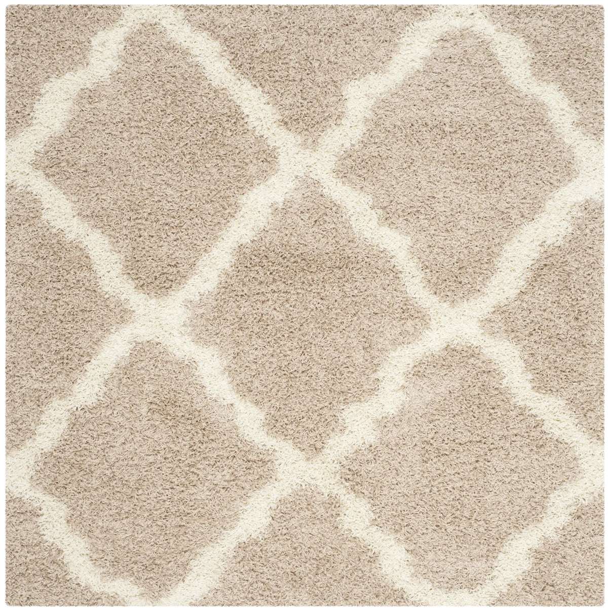 Safavieh Sgd-Dallas Shag 6'-0" x 6'-0" Rug in Beige / Ivory