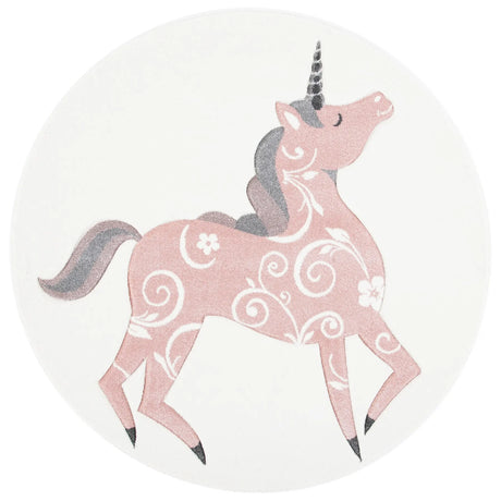 Safavieh Carousel Kids 100 5'-3" x 5'-3" Rug in Ivory / Pink