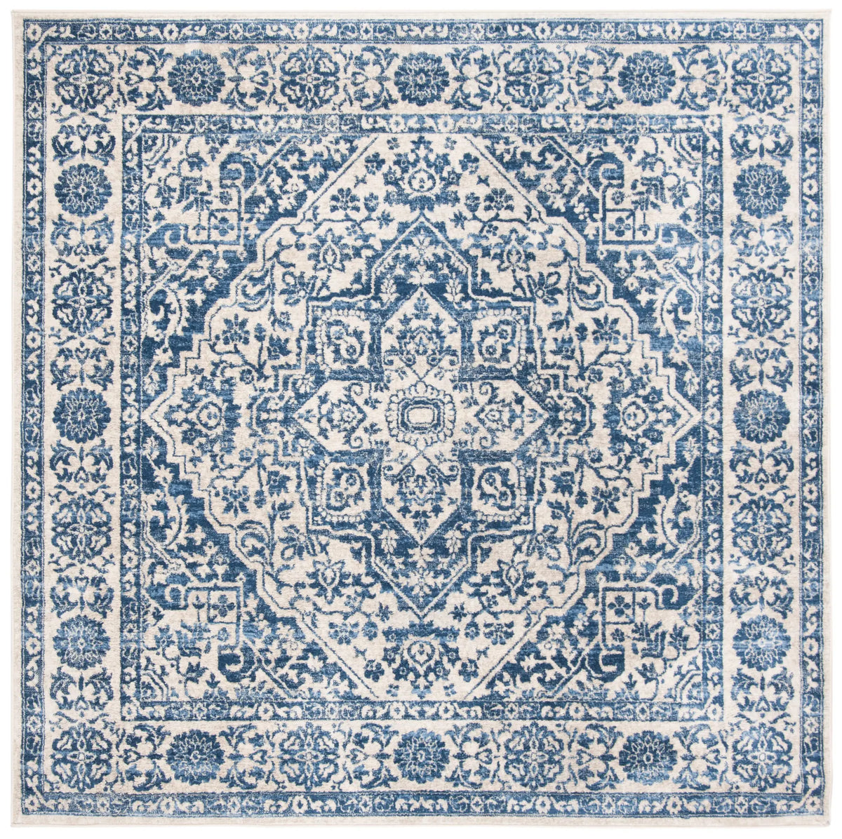 Safavieh Brentwood 6'-7" x 6'-7" Rug in Navy / Light Grey