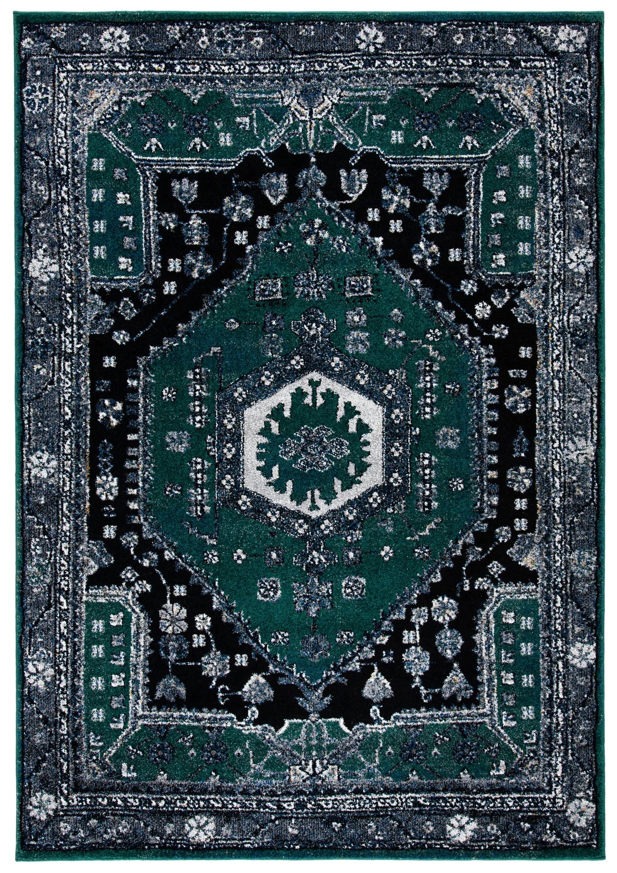 Safavieh Vintage Hamadan 4'-0" x 6'-0" Rug in Green / Black