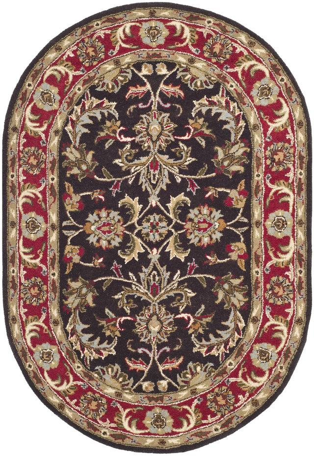 Safavieh Heritage 4'-6" x 6'-6" Rug in Chocolate / Red