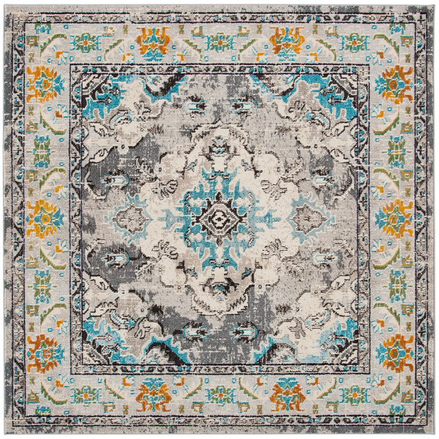 Safavieh Monaco 6'-7" x 6'-7" Rug in Grey / Light Blue