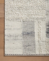 Loloi Manfred Man-01 Slate/Mist Rug - corner on wood