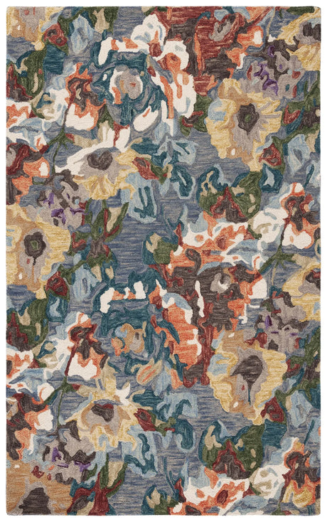 Safavieh Blossom 4'-0" x 6'-0" Rug in Light Blue / Rust