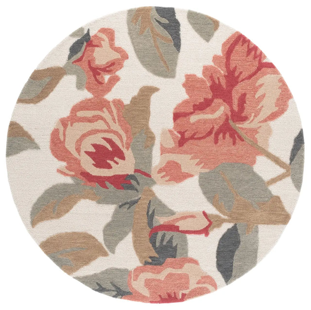 Safavieh Jardin 6'-0" x 6'-0" Rug in Ivory / Pink