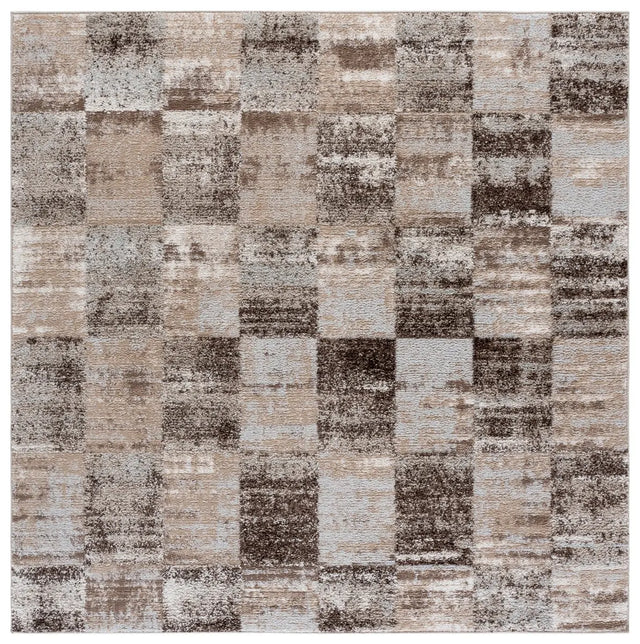 Safavieh Wave 6'-7" x 6'-7" Rug in Beige / Grey