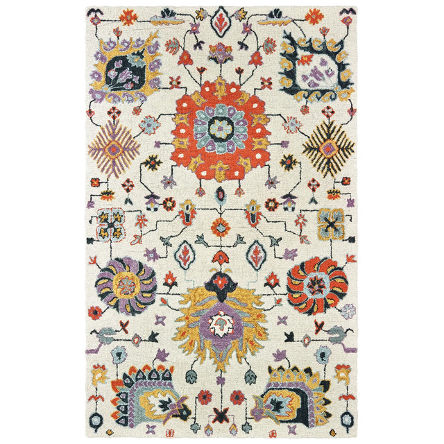 Oriental Weavers Sphinx Zahra 75502 Ivory / Orange Rugs - main flat