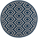 Safavieh Courtyard 7'-10" x 7'-10" Rug in Navy / Beige