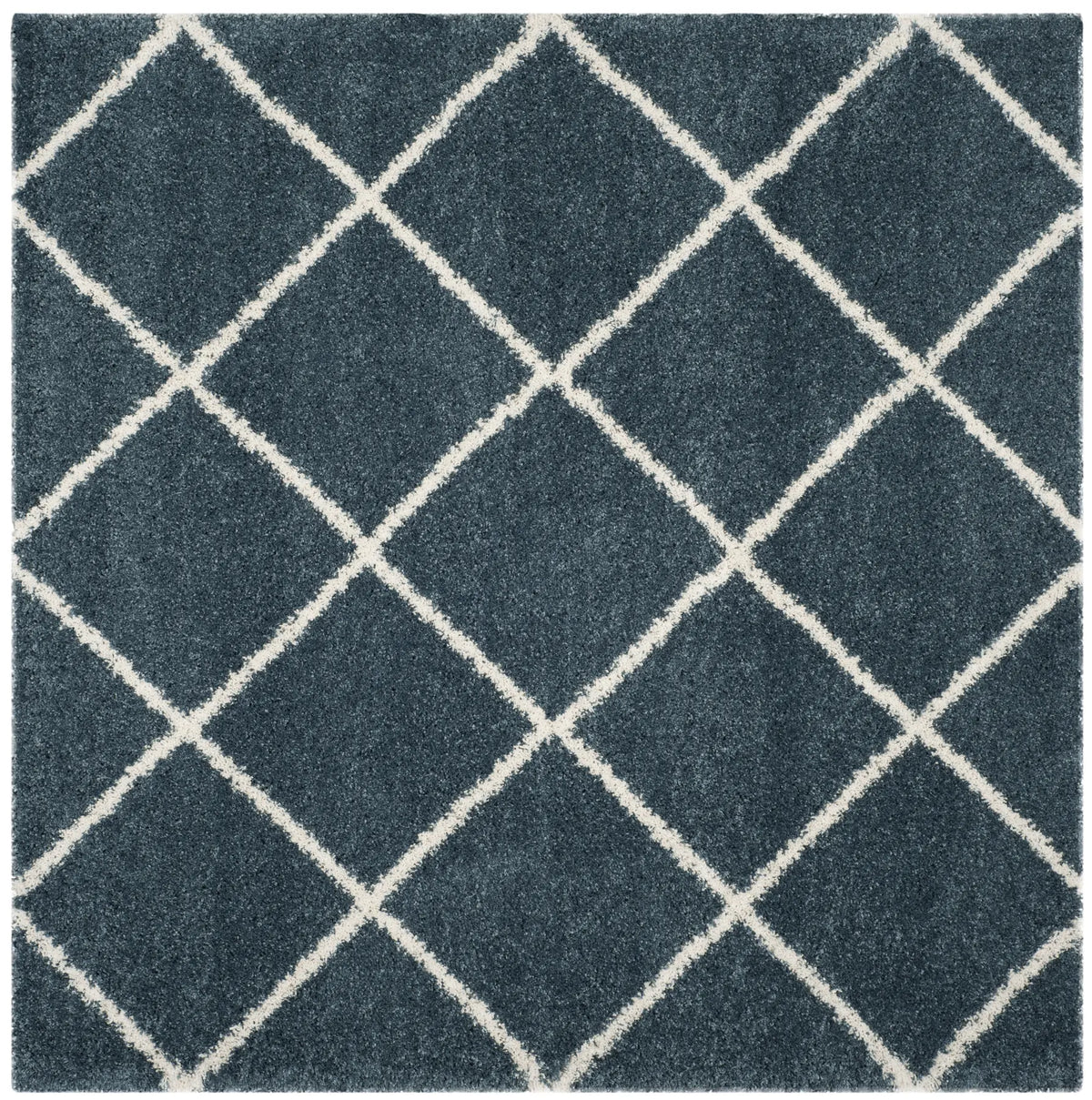 Safavieh Hudson Shag 7'-0" x 7'-0" Rug in Slate Blue / Ivory