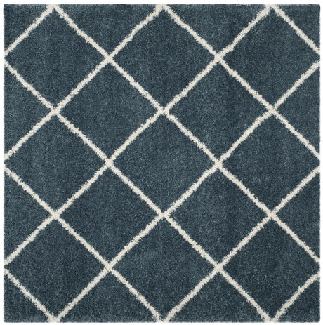 Safavieh Hudson Shag 7'-0" x 7'-0" Rug in Slate Blue / Ivory